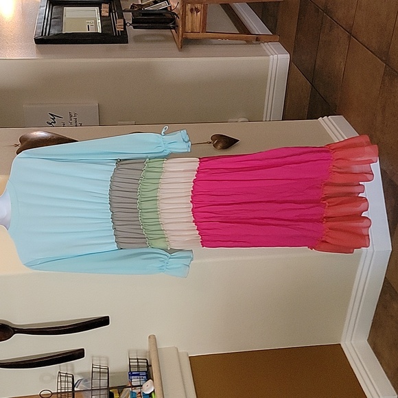 Maxi dress women's Plus size 3X multi color block - Picture 7 of 11